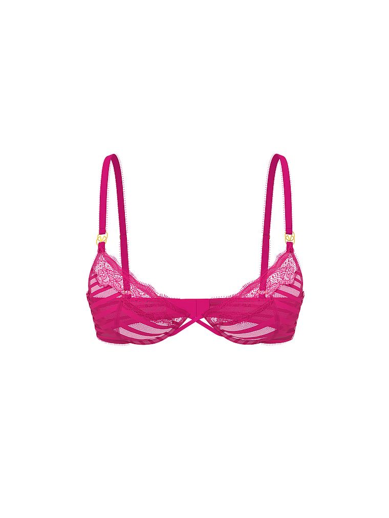 Victoria's Secret Biustonosz nieusztywniany Tease Sheer Stripe Demi