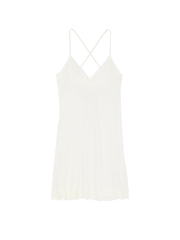 Victoria's Secret Koszulka nocna z modalu z koronką Cross-Back Slip