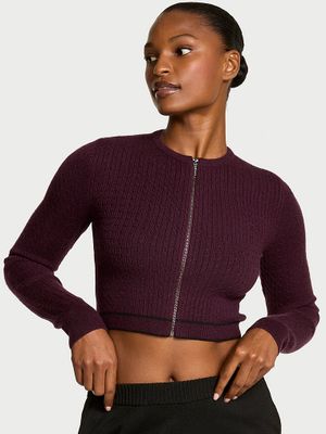 Victoria's Secret Kardigan z dzianiny zapinany na suwak Luxe Cable-Knit