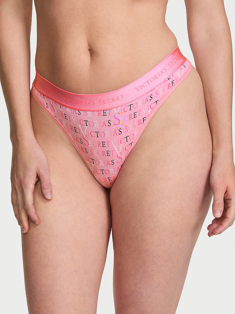 Cotton Stringi bawełniane z logo w talii