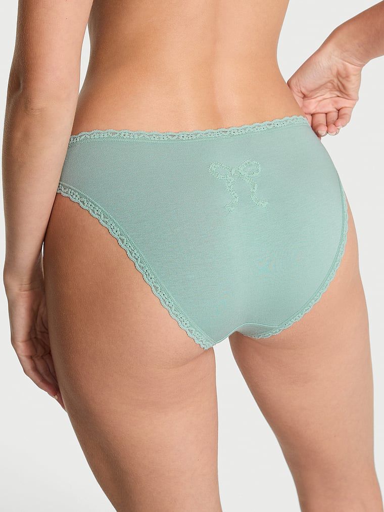 Majtki bawełniane Bow Bikini . Produkt ma kolor zielony i pochodzi z kolekcji Lacie. 