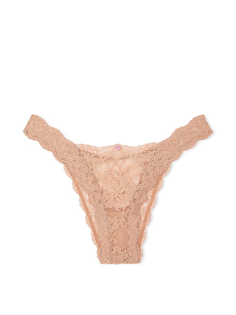 Majtki brazyliany koronkowe Brazilian. Produkt ma kolor beżowy i pochodzi z kolekcji Dream Angels. 