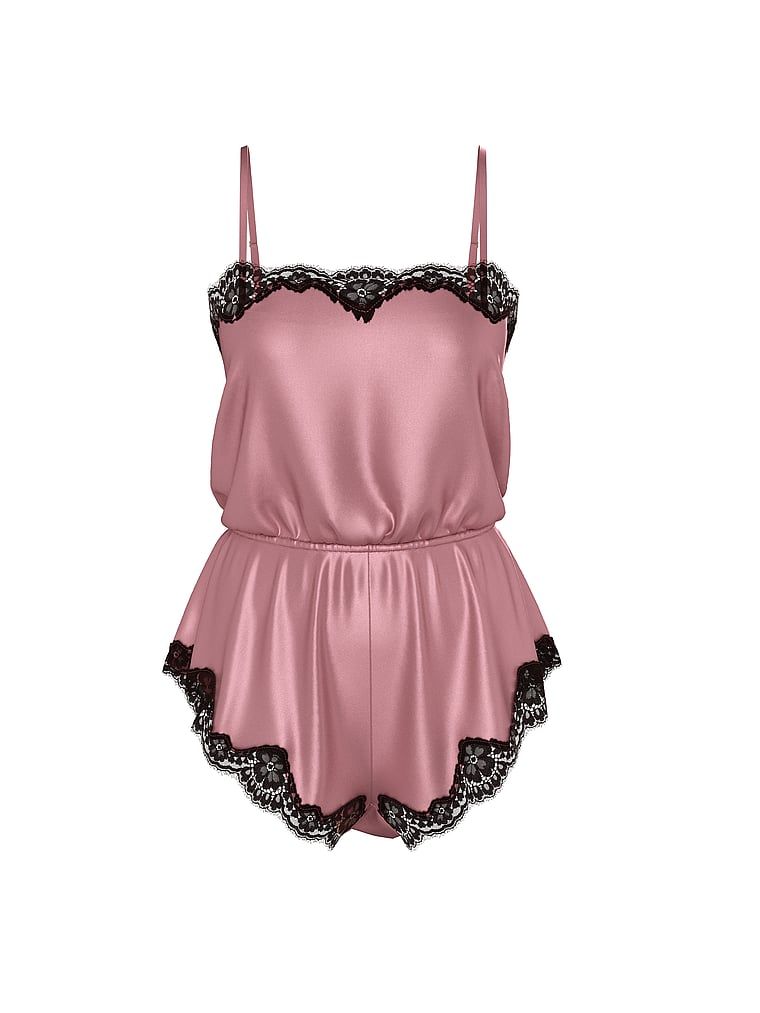 Dream Angels Kombinezon satynowy do spania Lace-Trim
