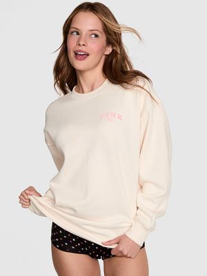 PINK Bluza bawełniana Campus Oversize