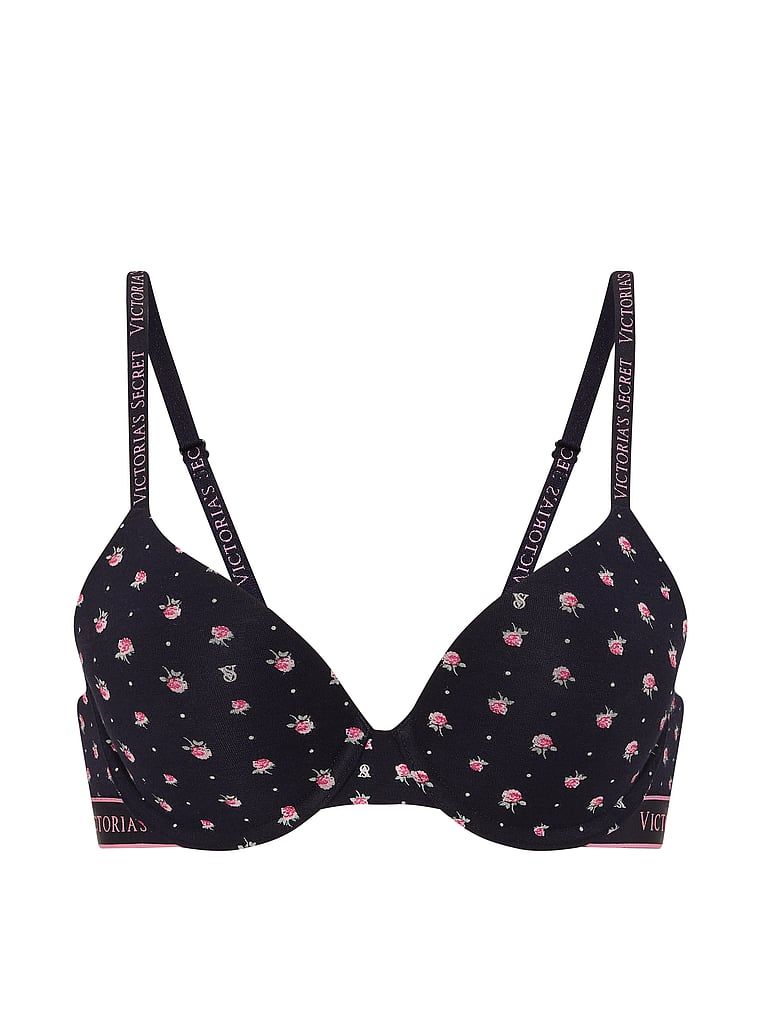 Biustonosz push-up bawełniany Perfect Shape. Produkt ma kolor kwiatowy i pochodzi z kolekcji T-shirt. 
