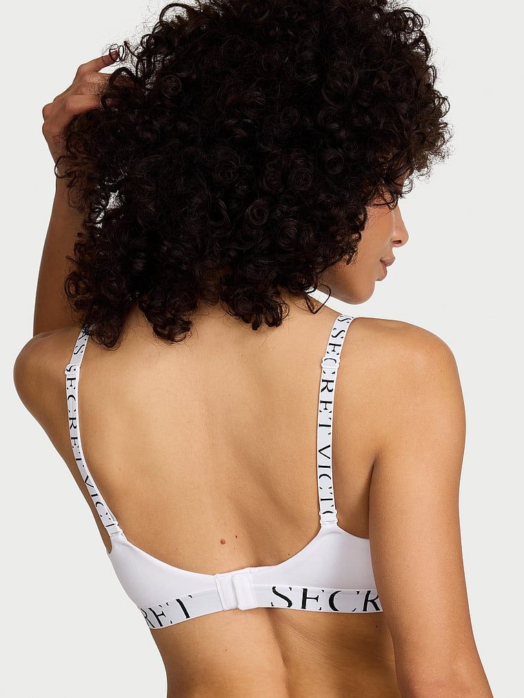 Biustonosz push-up bawełniany Perfect Shape Exploded Logo. Produkt ma kolor biały i pochodzi z kolekcji T-shirt. 