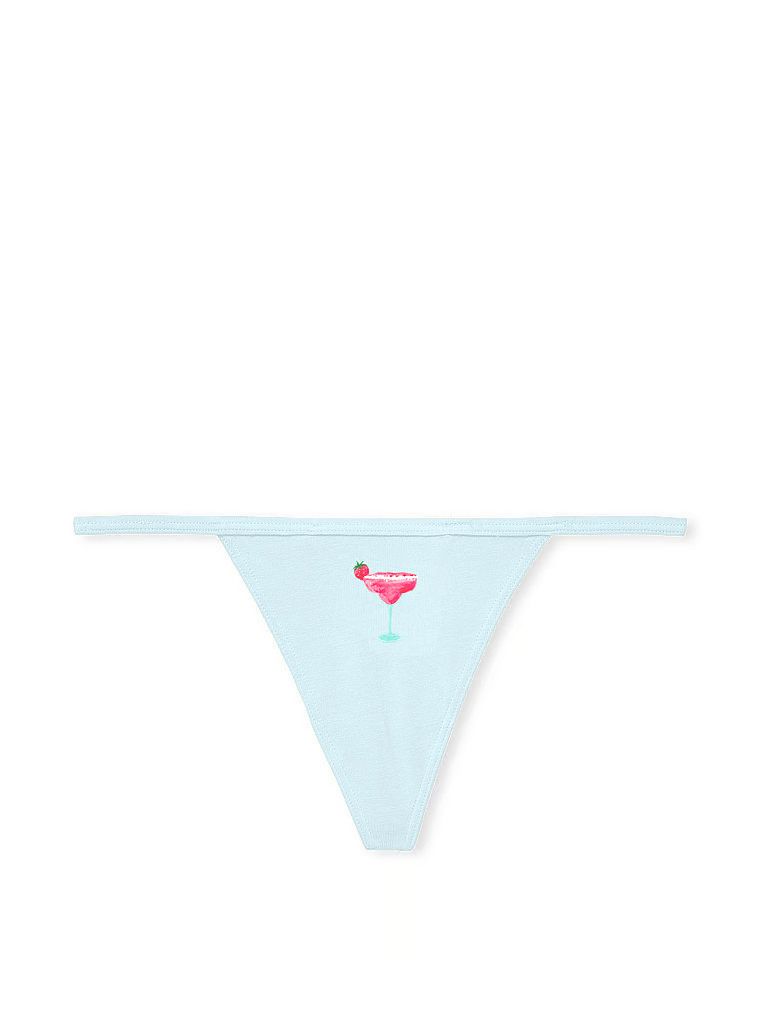 Stringi bawełniane Stretch Cotton. Produkt ma kolor niebieski i pochodzi z kolekcji Victoria's Secret. 
