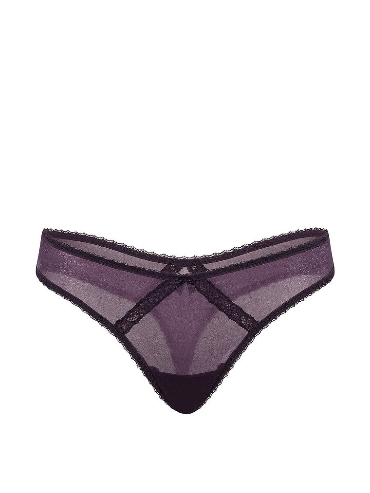 Stringi błyszczące Sheer Shimmer. Produkt ma kolor fioletowy i pochodzi z kolekcji Dream Angels. 