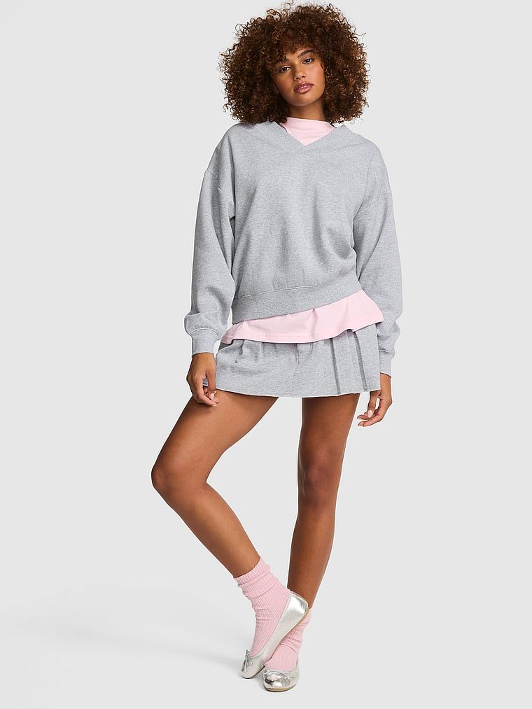 PINK Bluza Campus Fleece z dekoltem w serek