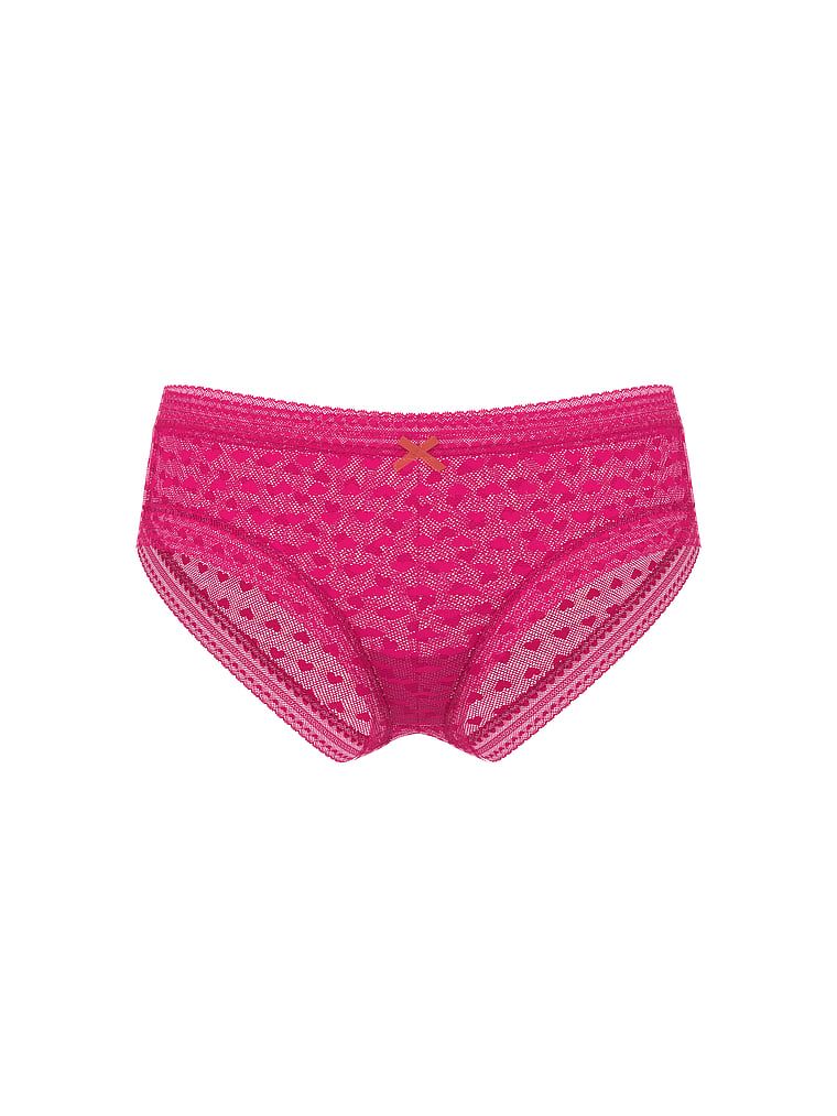 Majtki z siateczki Heart Lace Cheeky. Produkt ma kolor różowy i pochodzi z kolekcji Lacie. 