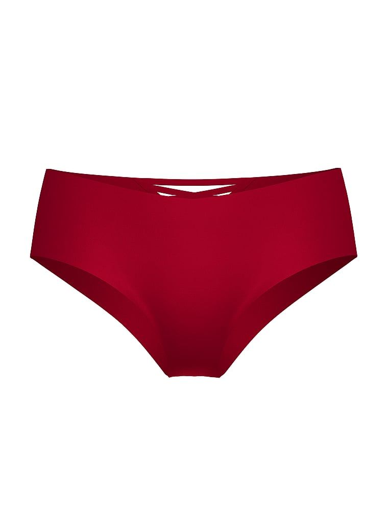 Majtki bezszwowe z paseczkami z tyłu No-Show Strappy Cheeky. Produkt ma kolor czerwony i pochodzi z kolekcji No-Show. 