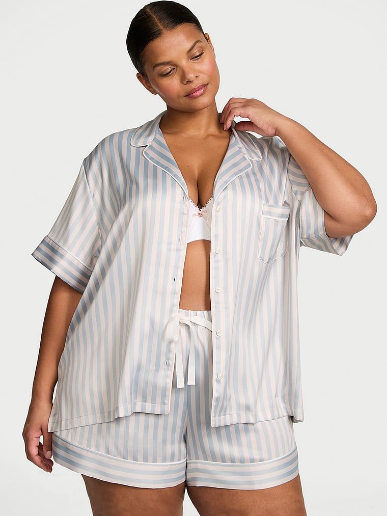 Victoria's Secret Piżama satynowa błyszcząca z szortami Glazed Satin