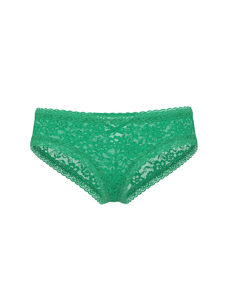 Majtki koronkowe z paseczkami z tyłu Blossom Cheeky. Produkt ma kolor zielony i pochodzi z kolekcji Lacie. 