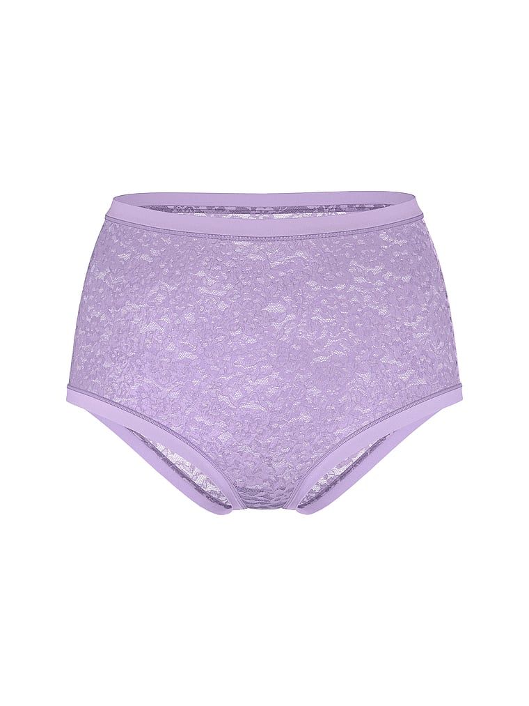 Majtki bezszwowe figi koronkowe z wysokim stanem No-Show. Produkt ma kolor purpurowy i pochodzi z kolekcji No-Show. 