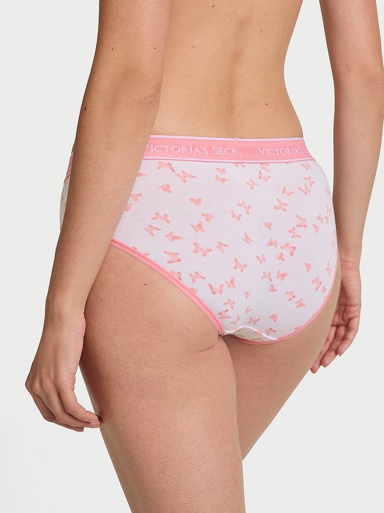 Majtki bawełniane z logo w talii Hiphugger. Produkt jest wzorzysty i pochodzi z kolekcji Cotton. 