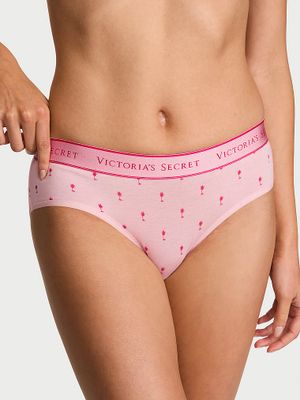 Cotton Majtki bawełniane z logo w talii Hiphugger