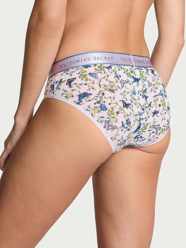 Majtki bawełniane z logo w talii Hiphugger. Produkt jest wzorzysty i pochodzi z kolekcji Cotton. 