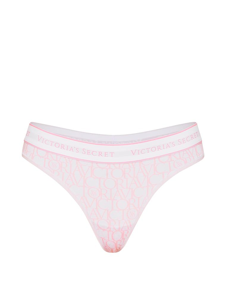 Stringi bawełniane z logo w talii. Produkt jest wzorzysty i pochodzi z kolekcji Cotton. 
