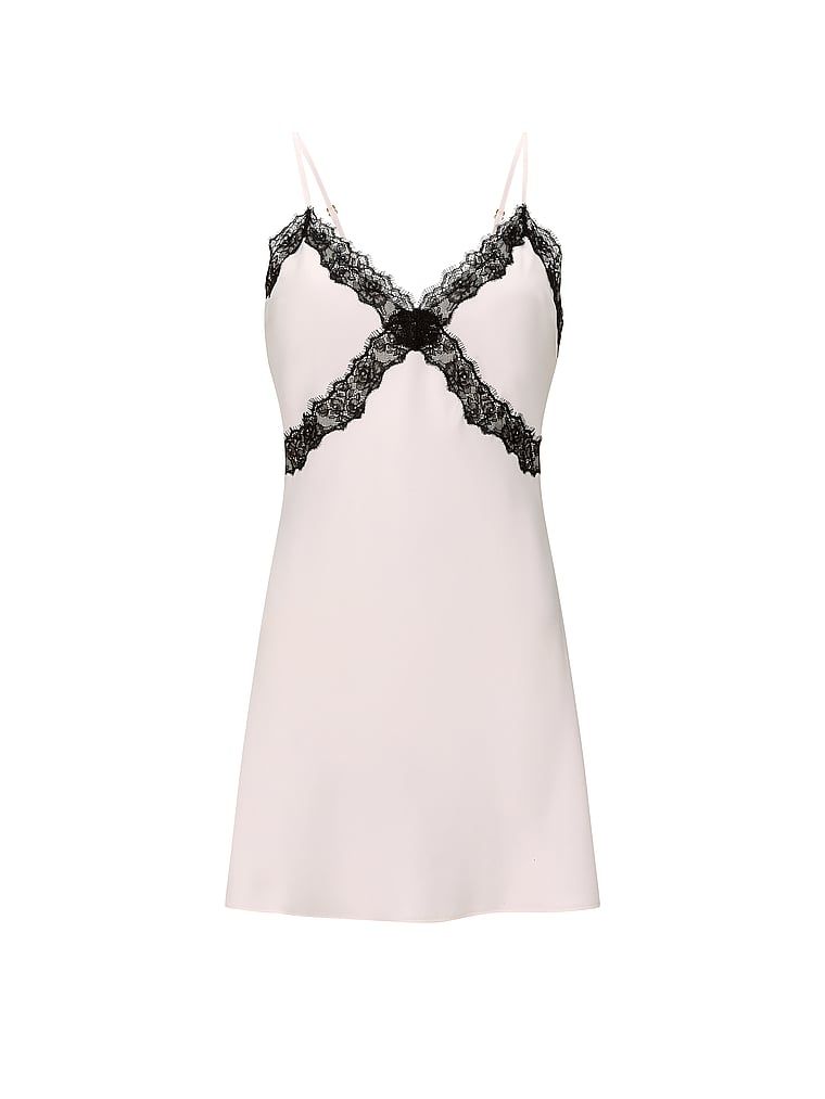 Koszulka nocna satynowa Satin and Rose Slip. Produkt ma kolor biały i pochodzi z kolekcji Very Sexy. 