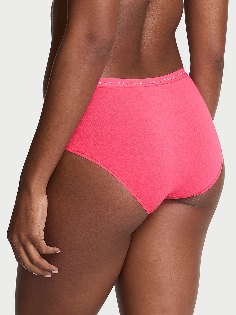 Majtki bawełniane Hiphugger. Produkt ma kolor różowy i pochodzi z kolekcji Victoria's Secret. 