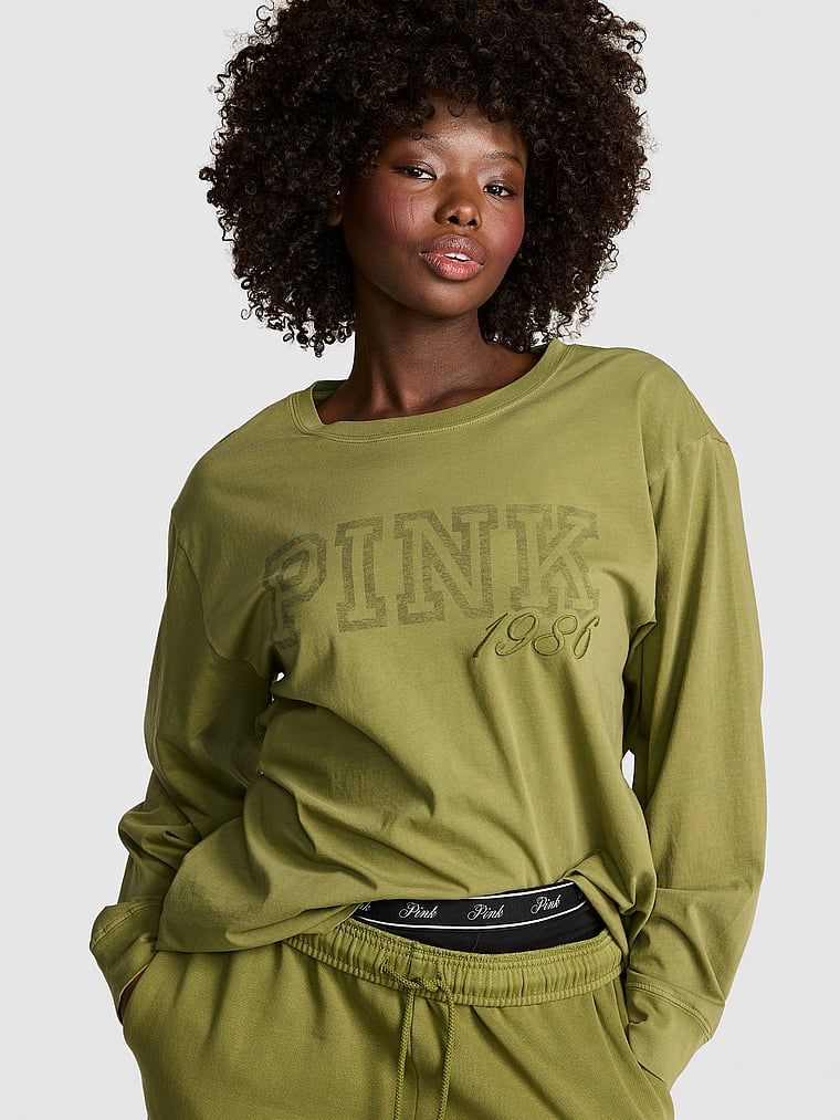 T shirt Campus Cotton z długim rękawem