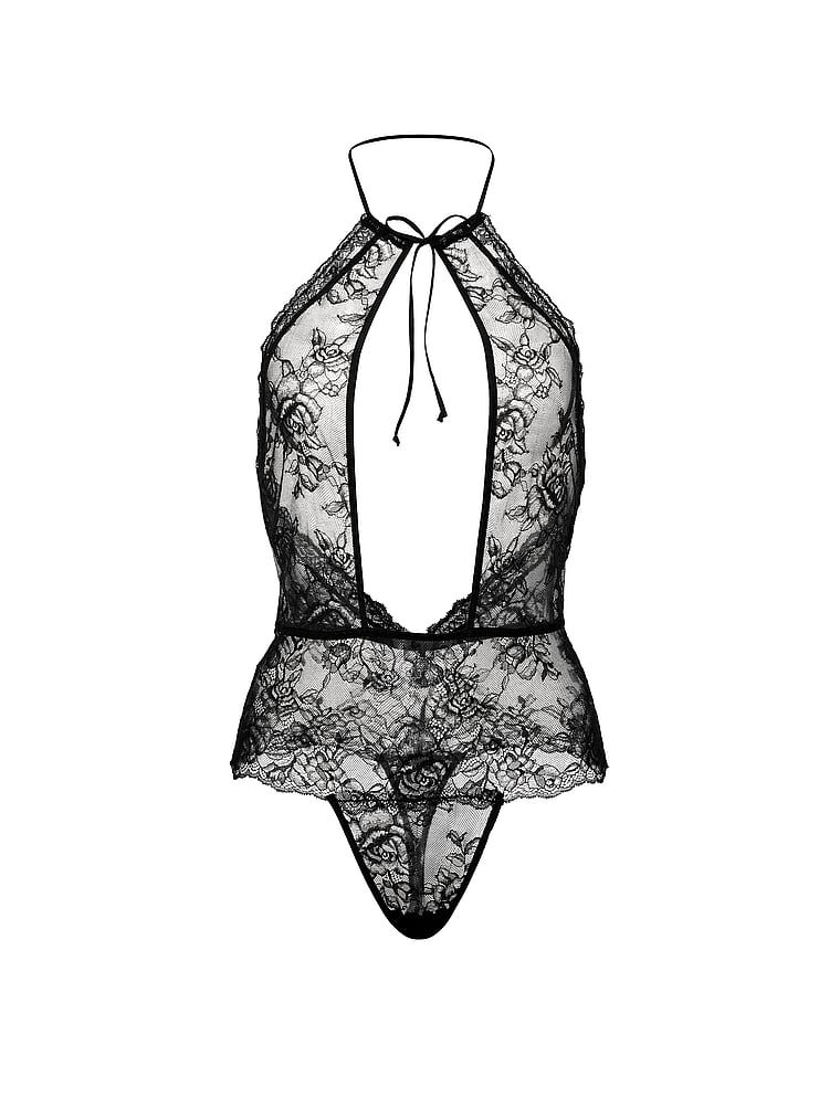 Body koronkowe Rose Lace High-Neck. Produkt ma kolor czarny i pochodzi z kolekcji Very Sexy. 