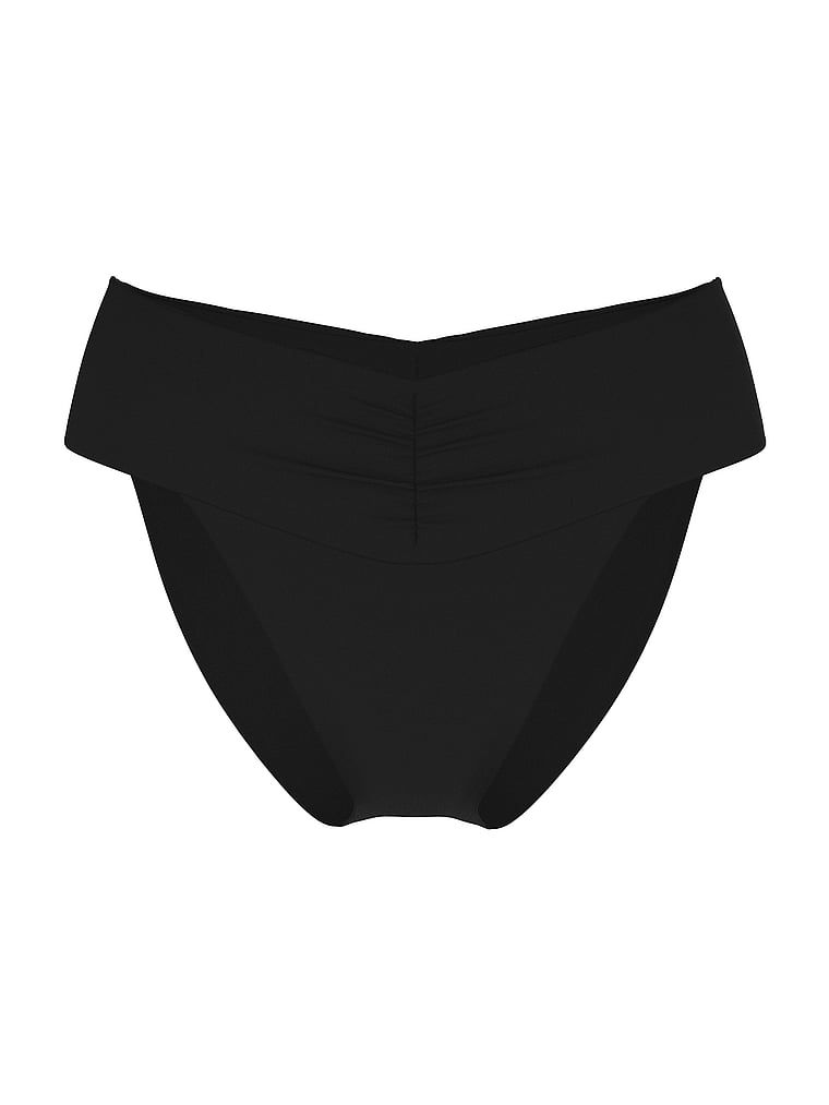 Dół od bikini z wysokim stanem Essential Cinched. Produkt ma kolor czarny i pochodzi z kolekcji Victoria's Secret Swim. 