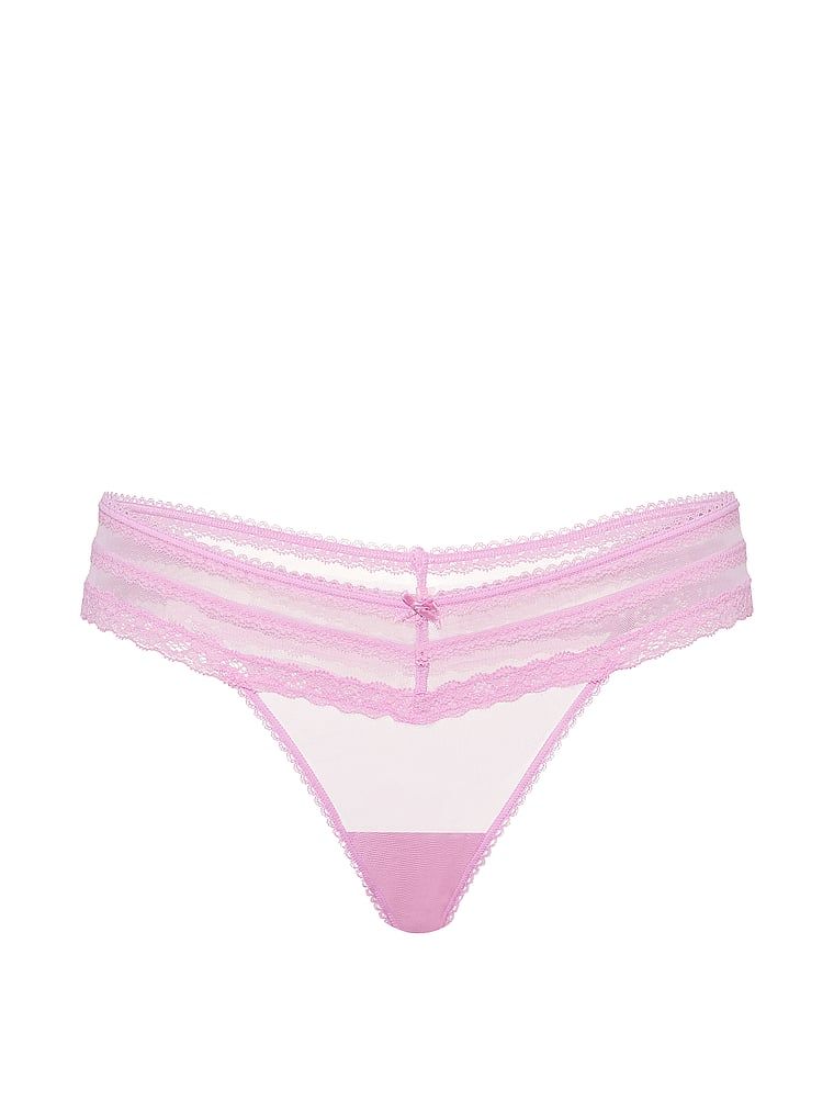Majtki brazyliany z siateczki Lace-Trim. Produkt ma kolor fioletowy i pochodzi z kolekcji Dream Angels. 