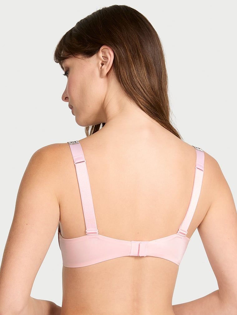Biustonosz lekko usztywniany z błyszczącymi ramiączkami Shine Strap Demi. Produkt ma kolor różowy i pochodzi z kolekcji Very Sexy. 