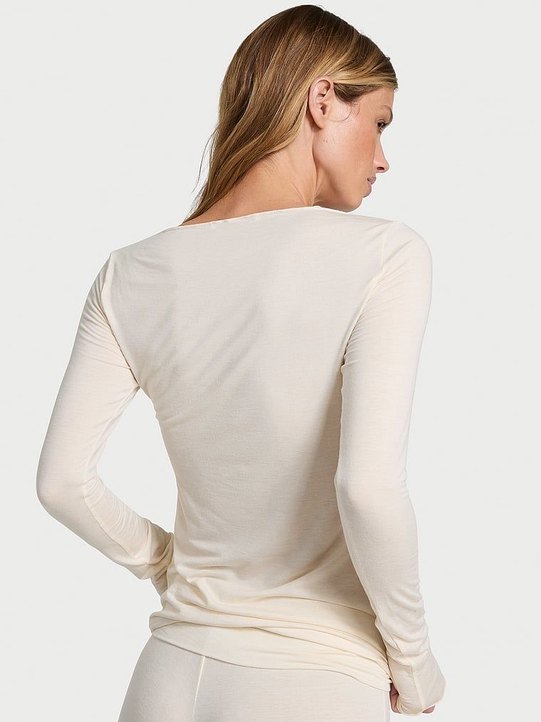 Victoria's Secret Bluzka z modalu i kaszmiru do spania Luxe Cashmere