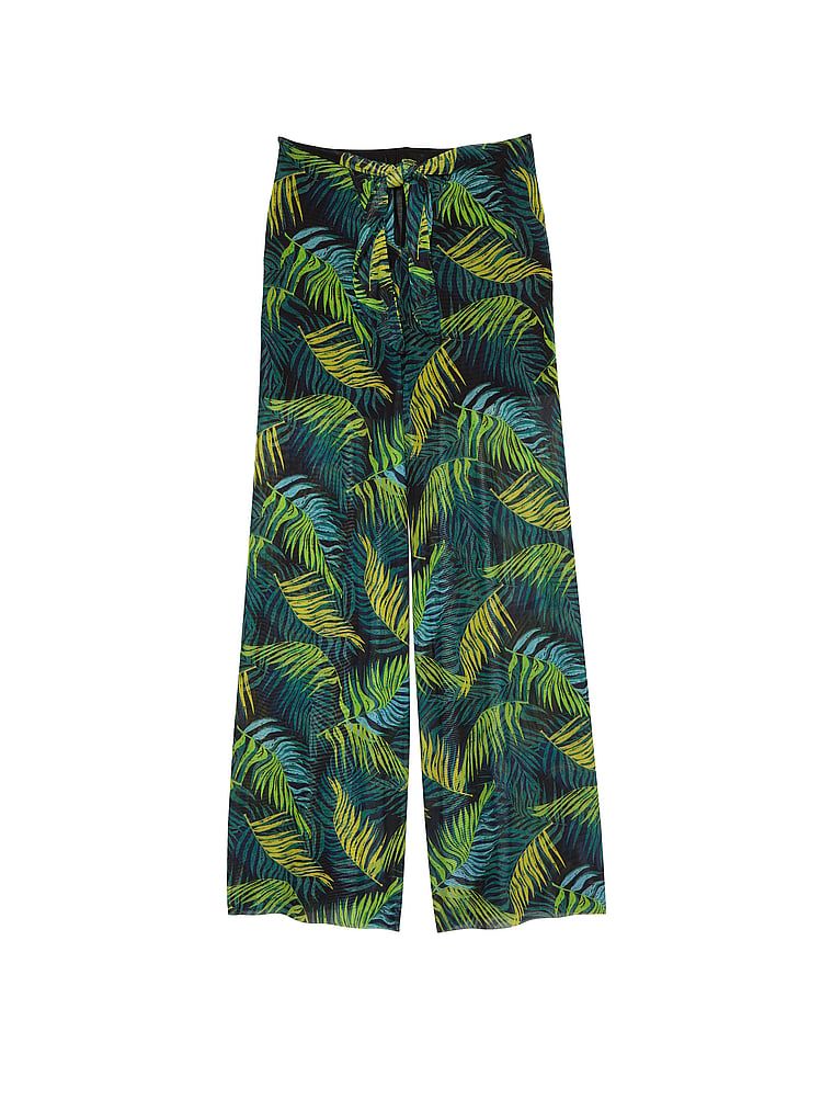 Spodnie z siateczkowego materiału na plażę Tie-Front. Produkt jest wzorzysty i pochodzi z kolekcji Victoria's Secret Swim. 