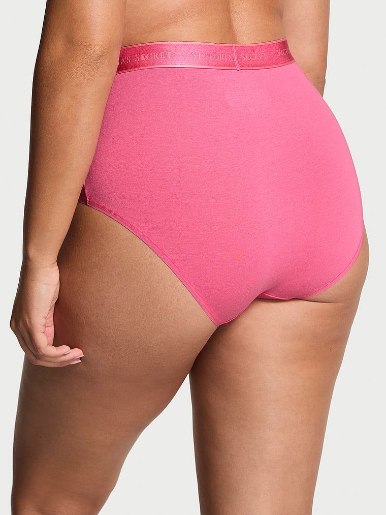 Cotton Majtki bawełniane figi z logo marki z wysokim stanem