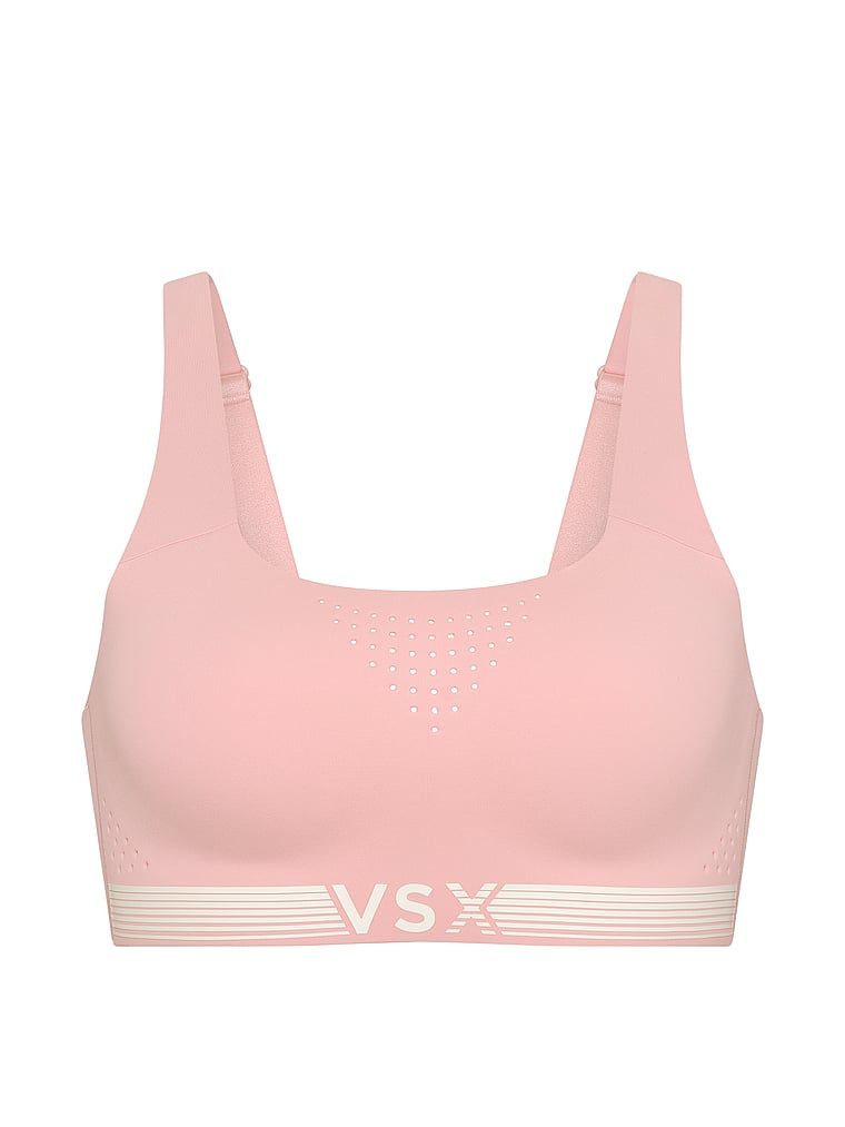 Biustonosz sportowy z maksymalnym podtrzymaniem VSX Featherweight Max. Produkt ma kolor różowy i pochodzi z kolekcji VSX. 
