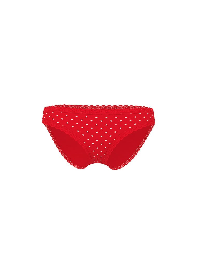 Majtki bawełniane z koronką Lace-Trim Bikini. Produkt jest wzorzysty i pochodzi z kolekcji Lace Trim. 
