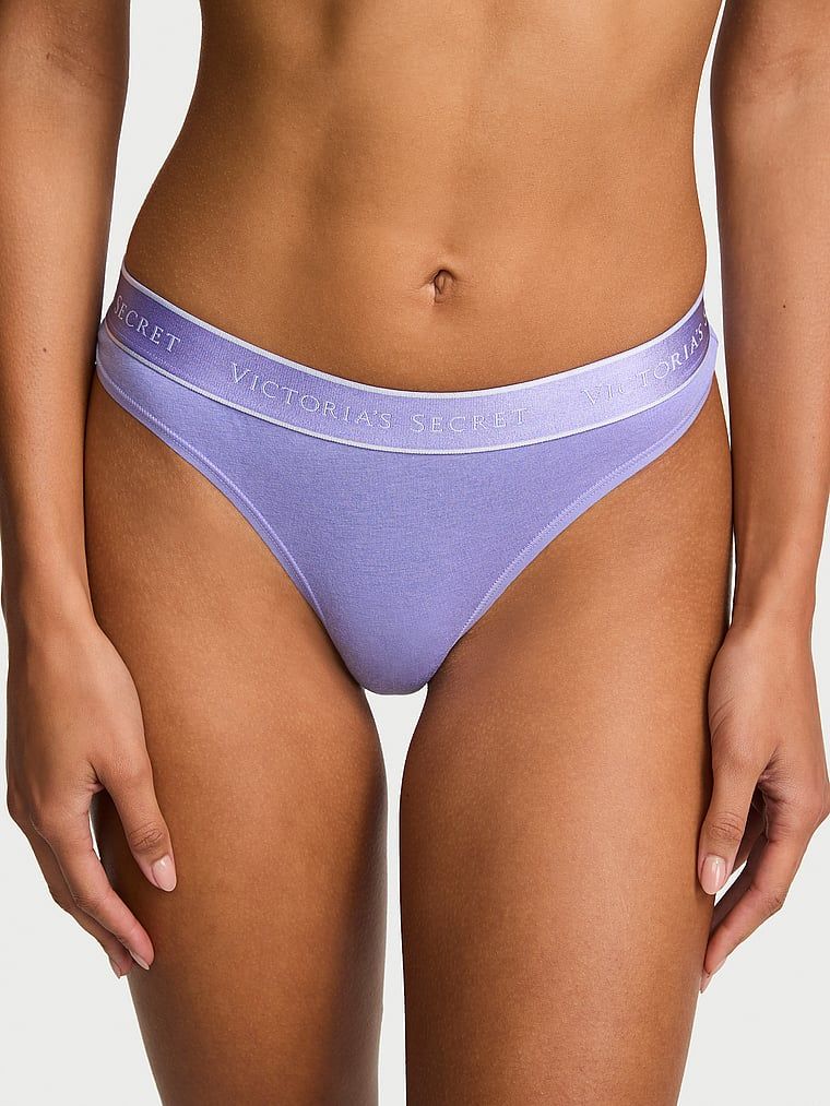 Cotton Stringi bawełniane z logo w talii