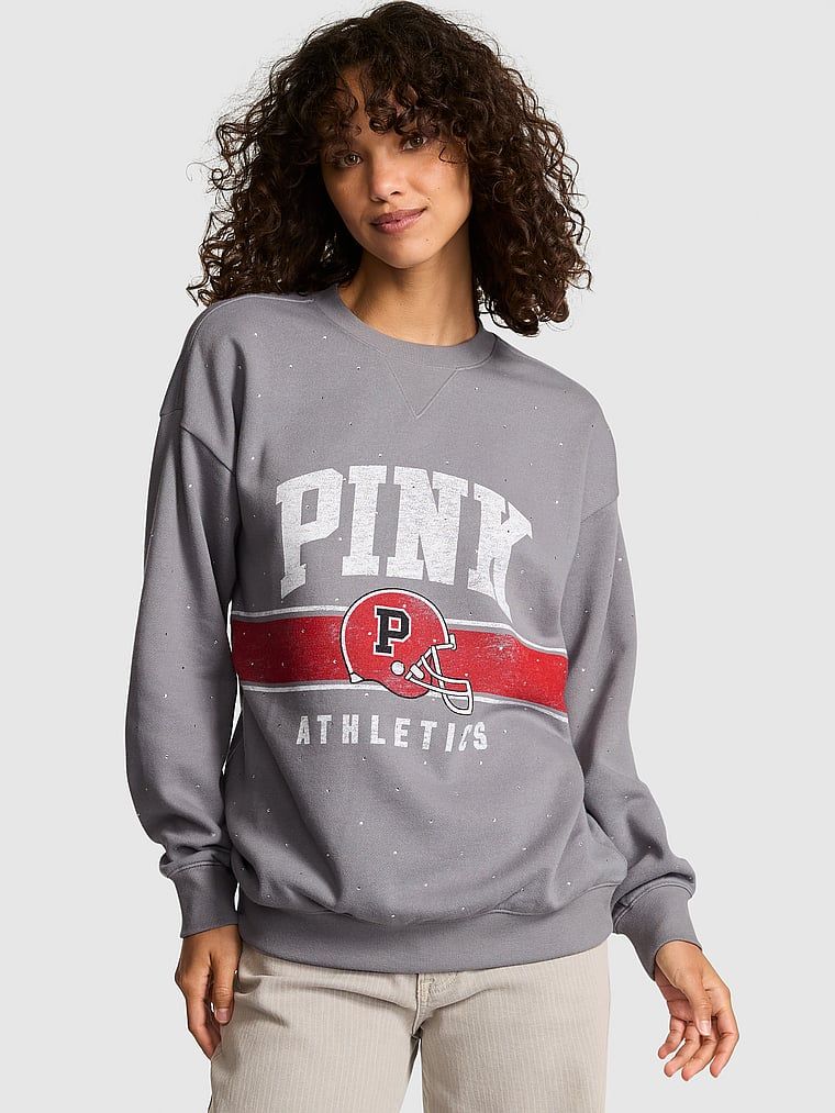PINK Bluza polarowa Ivy z okrągłym dekoltem i oversize'owym dekoltem