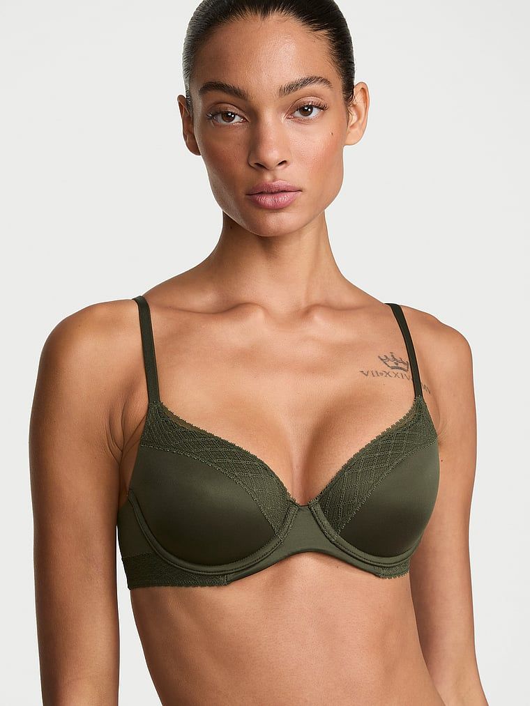 Body by Victoria Biustonosz lekko usztywniany ze wstawkami z koronki Demi