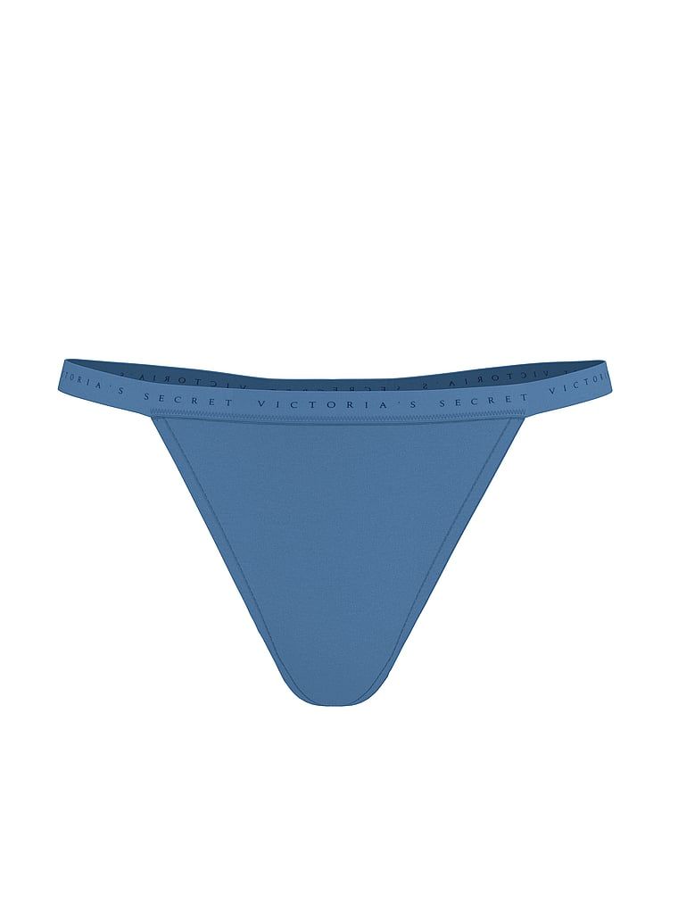Stringi bawełniane Stretch Cotton. Produkt ma kolor niebieski i pochodzi z kolekcji Victoria's Secret. 