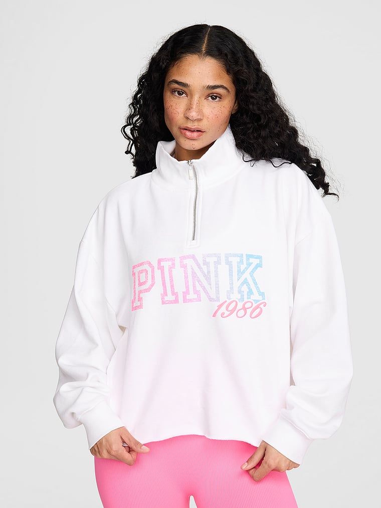Bluza o prostym kroju z zamkiem 1/4 Campus Fleece