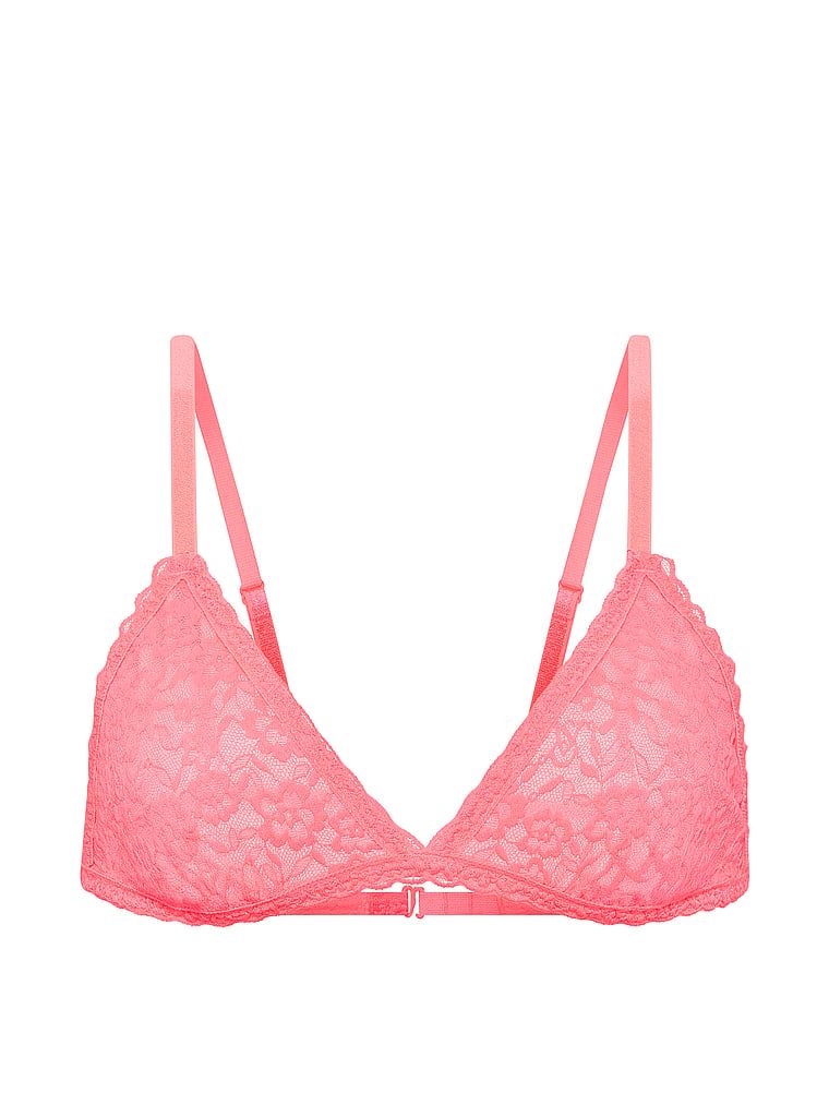 Biustonosz nieusztywniany braletka koronkowy. Produkt ma kolor różowy i pochodzi z kolekcji Victoria's Secret. 