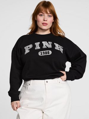 PINK Bluza bawełniana Campus Oversize