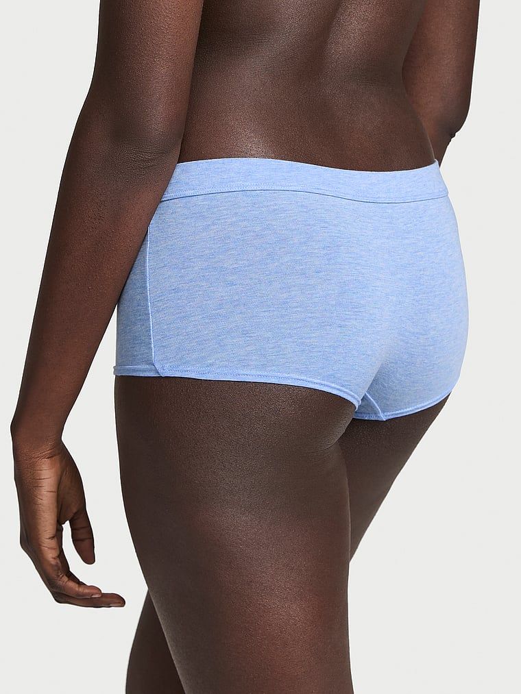 Majtki szorty bawełniane z logo w talii Boyshort Hardware. Produkt ma kolor niebieski i pochodzi z kolekcji Cotton. 