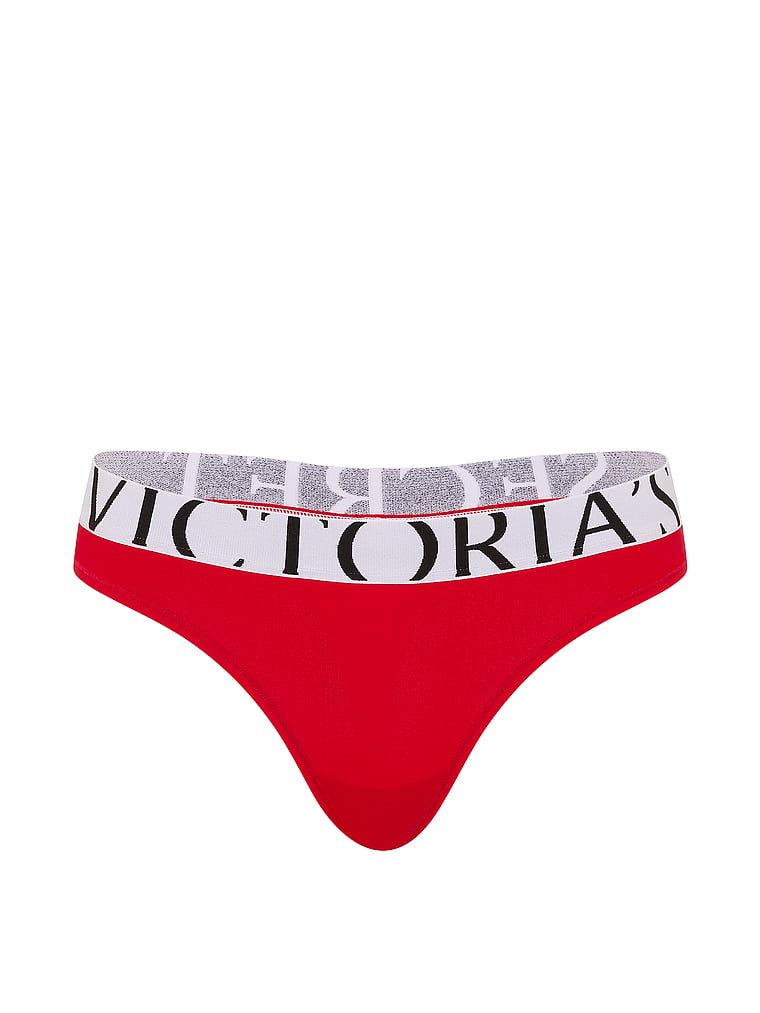 Stringi z logo Cool. Produkt ma kolor czerwony i pochodzi z kolekcji Victoria's Secret. 
