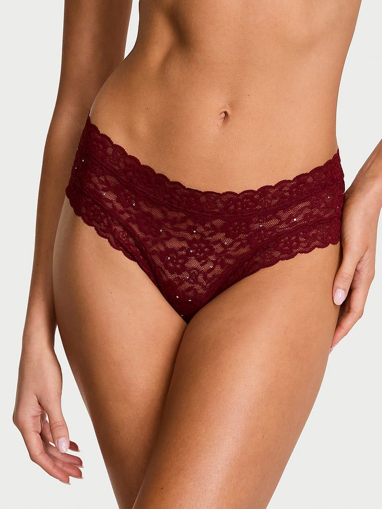 Majtki koronkowe z cekinami Lacie Sparkle Cheeky. Produkt ma kolor czerwony i pochodzi z kolekcji Lacie. 