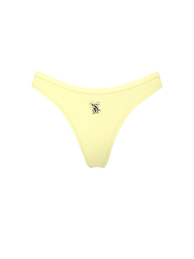 Stringi bawełniane High-Leg Scoop. Produkt ma kolor żółty i pochodzi z kolekcji Victoria's Secret. 