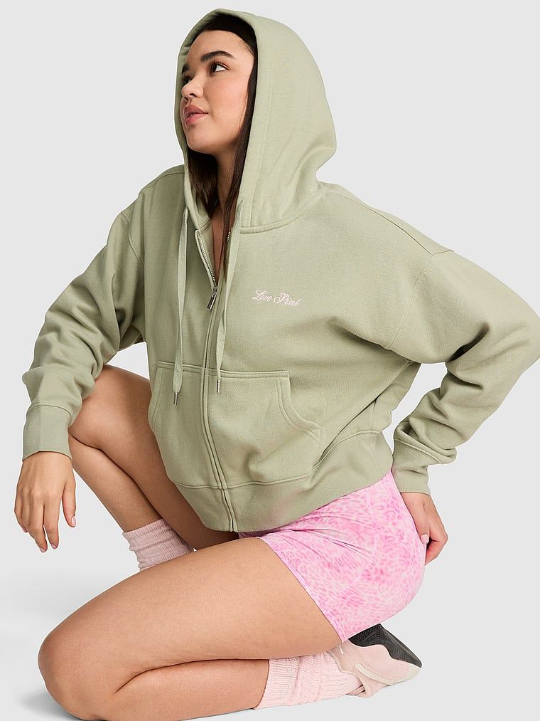 Krótka bluza z kapturem zapinana na zamek Campus Fleece