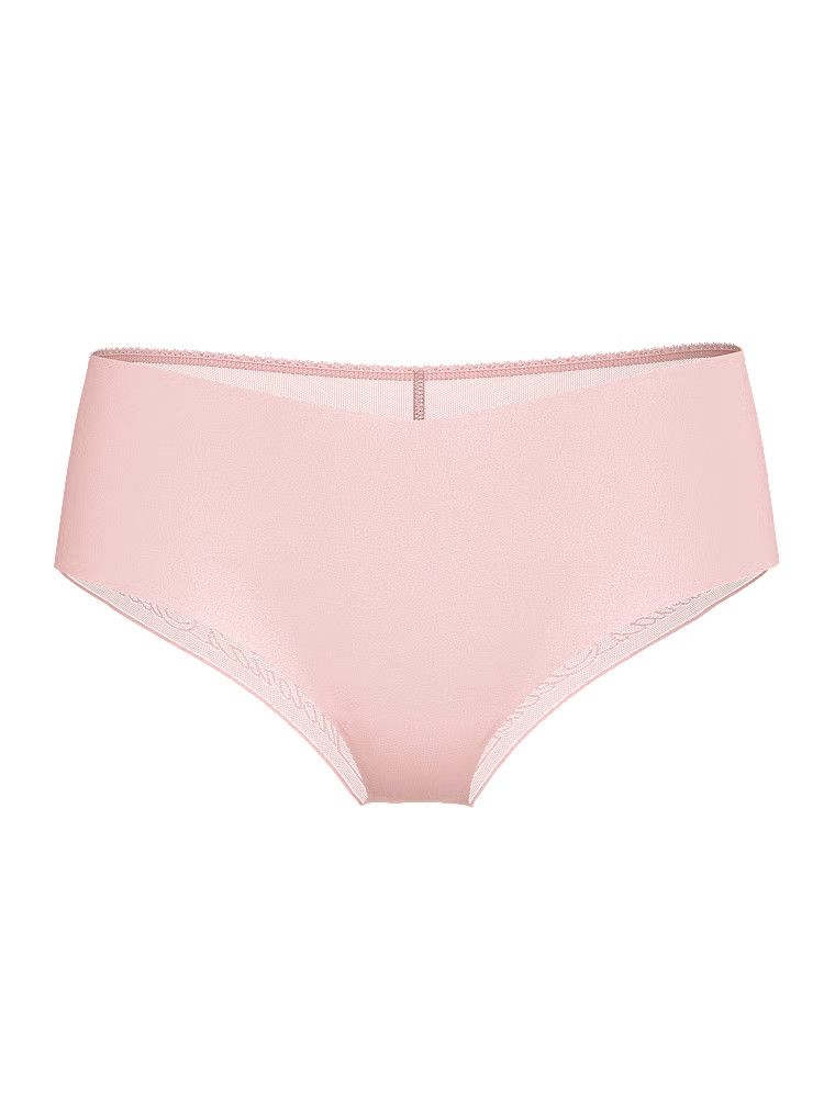 Majtki bezszwowe z siateczką z tyłu No-Show Sheer Logo Cheeky. Produkt ma kolor różowy i pochodzi z kolekcji Body by Victoria. 