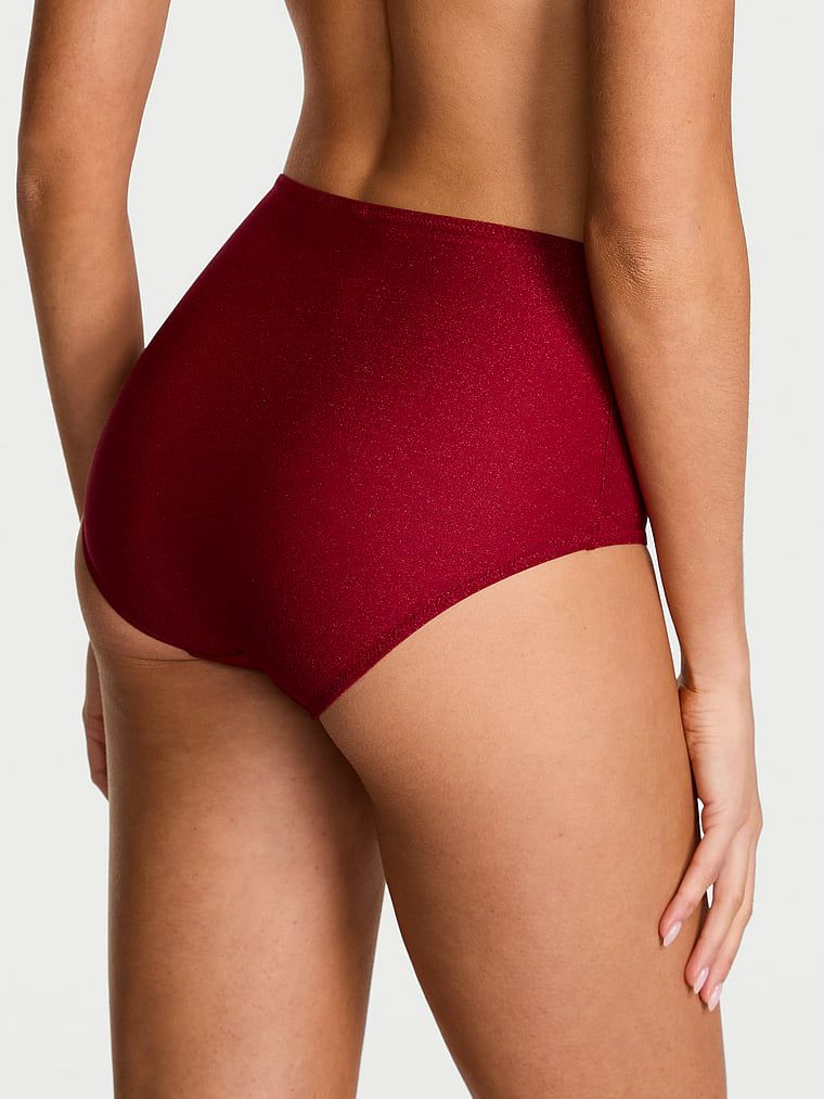 Majtki figi z mikrofibry z wysokim stanem Flex Shimmer. Produkt ma kolor czerwony i pochodzi z kolekcji Body by Victoria. 