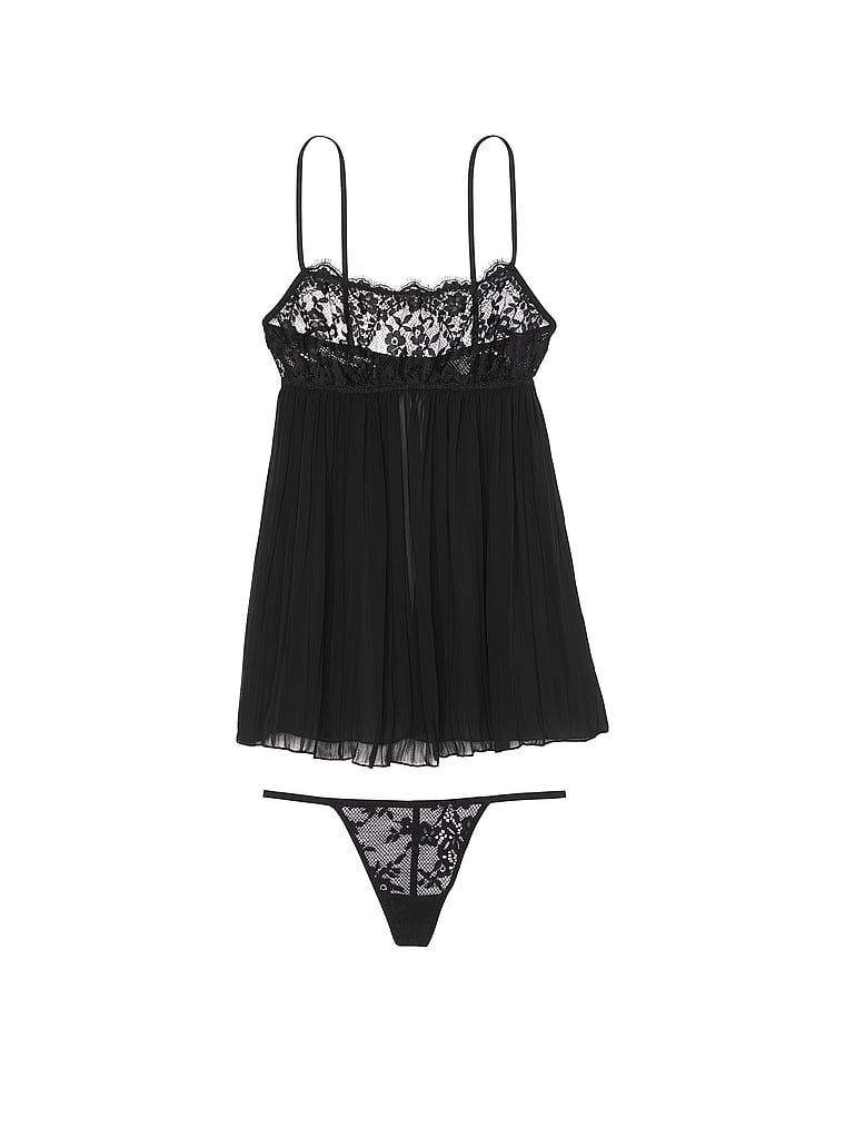 Very Sexy Halka i stringi Lace Pleated Babydoll