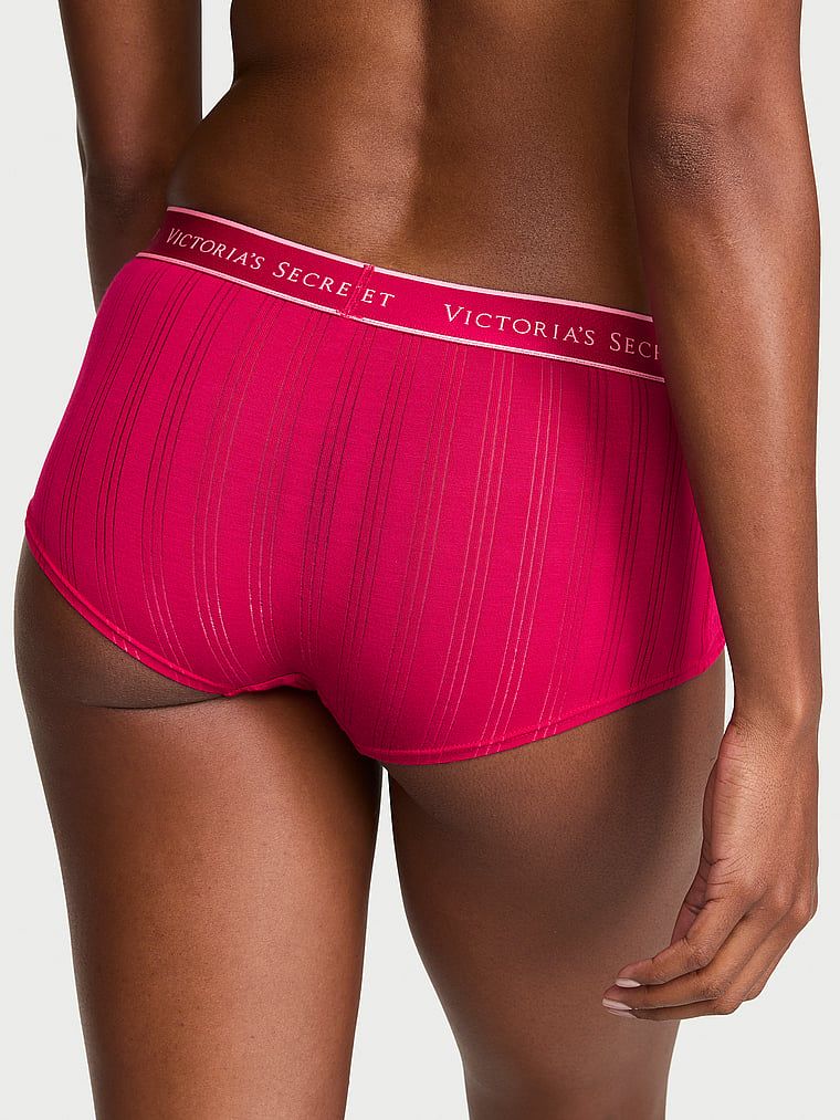 Majtki szorty z modalu Ultra-Fine Logo Boyshort. Produkt ma kolor różowy i pochodzi z kolekcji Cotton. 